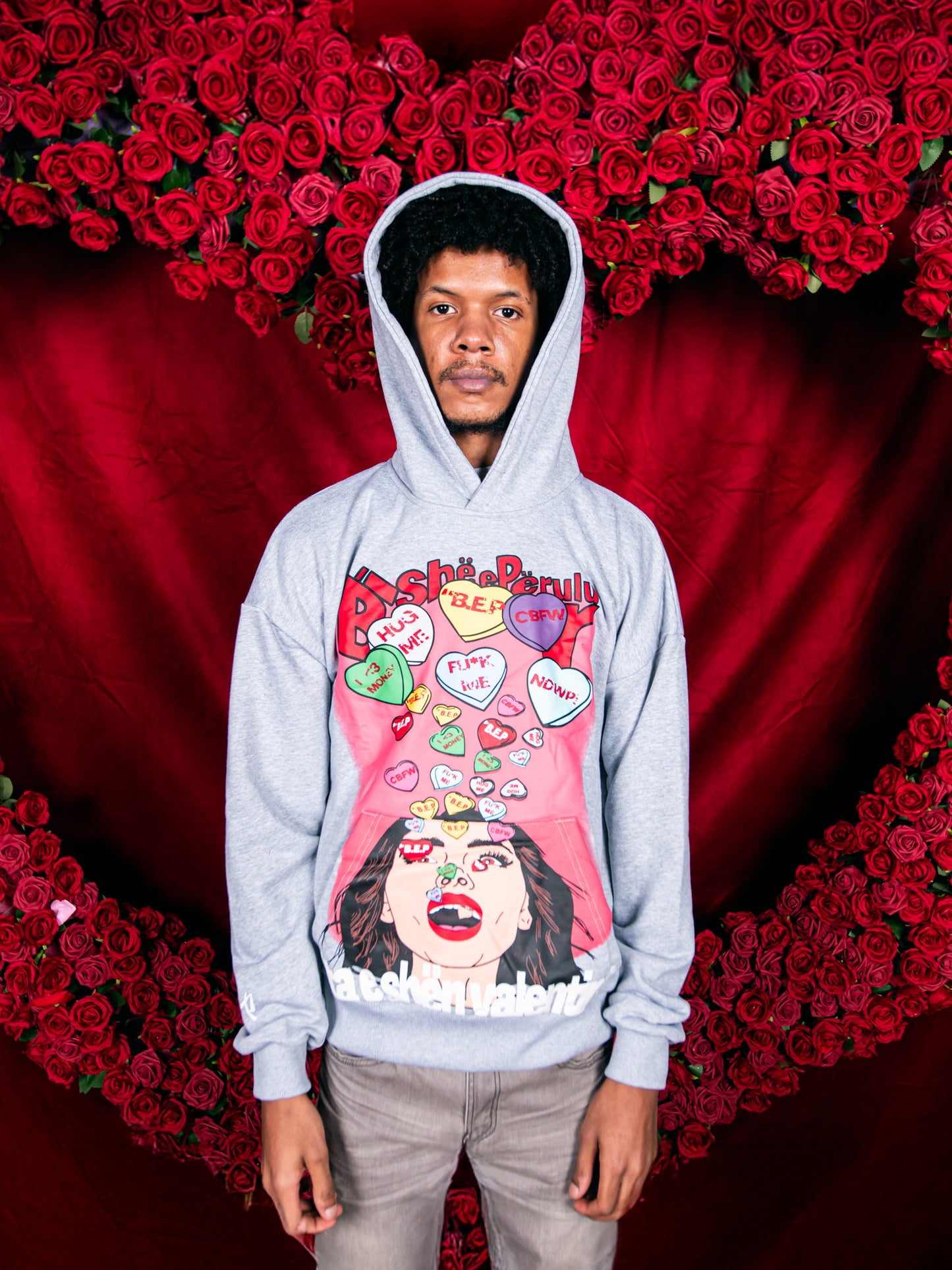 GREY SWEETHEART HOODIE