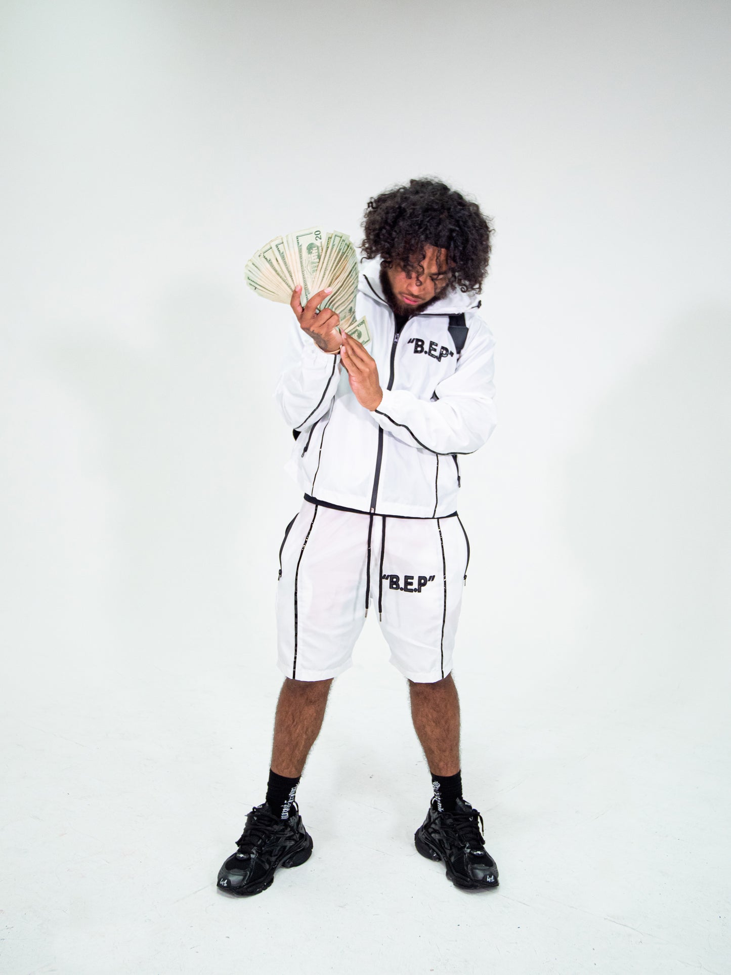 WHITE B.E.P WIND BREAKER JACKET