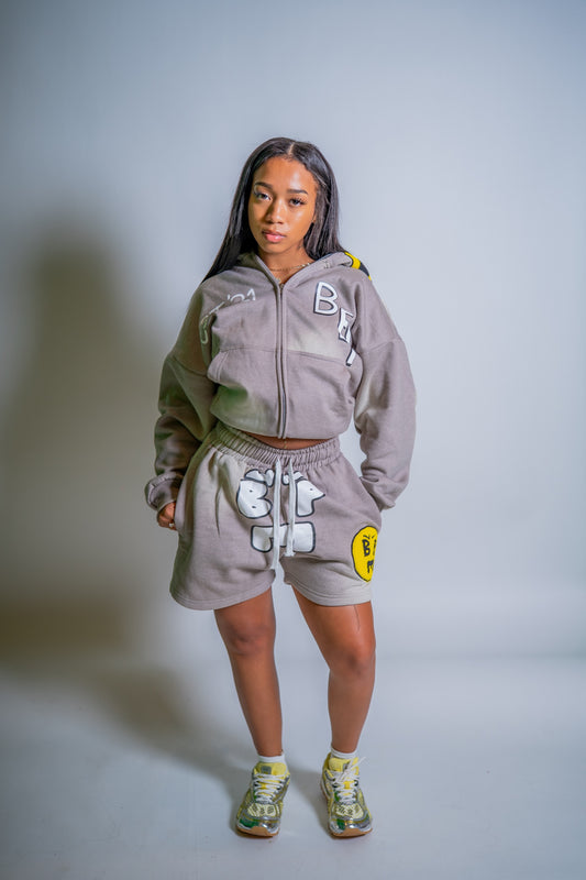 GREY “JUST SMILE” SET