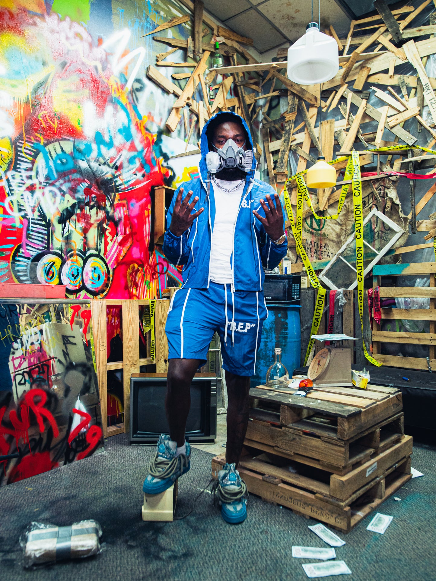 BLUE B.E.P.YOLA SHORT SET