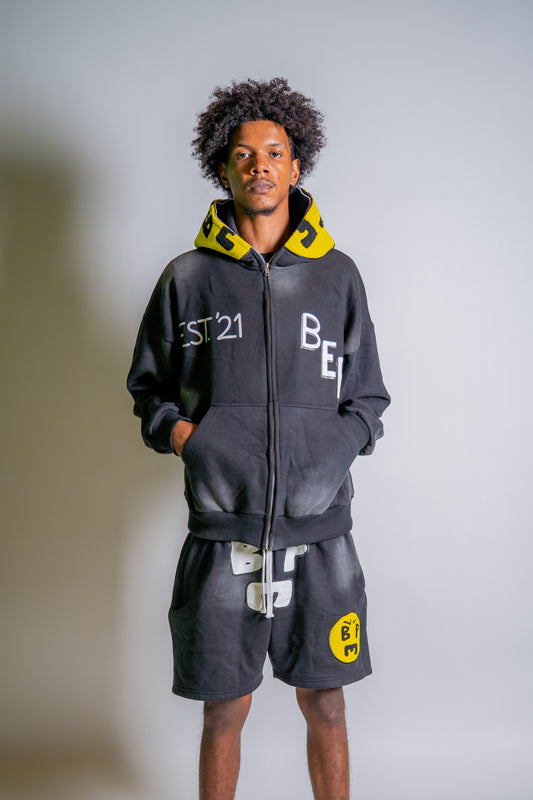 BLACK “JUST SMILE” SET