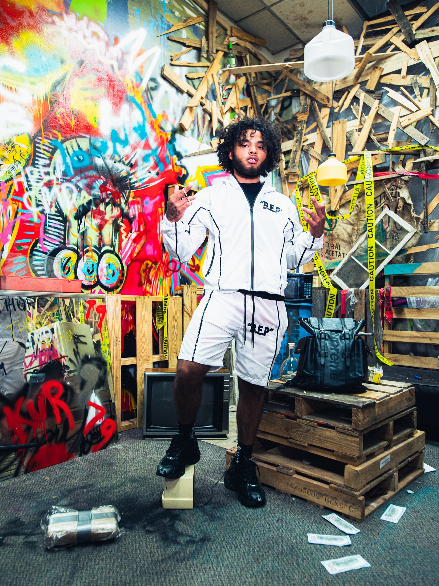 WHITE&BLACK B.E.P.YOLA SHORT SET