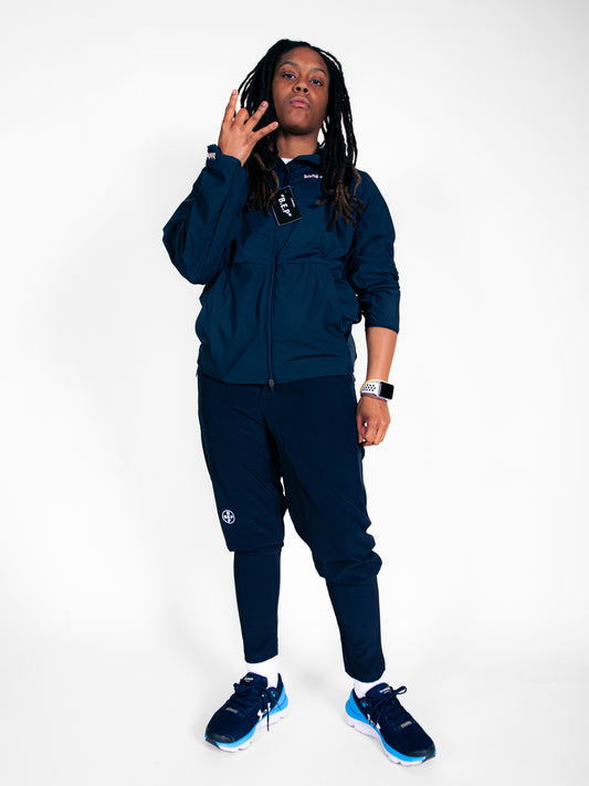 NAVY BLUE PANTS RUNNER SET